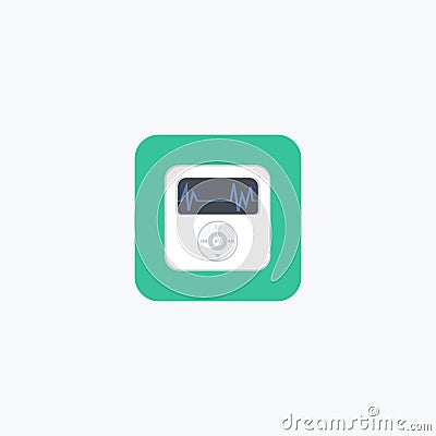 Mp3 player. Music. Icon. Logo. Vector illustration. EPS 10 Cartoon Illustration