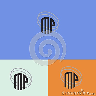 MP Simple monogram logo Vector Vector Illustration