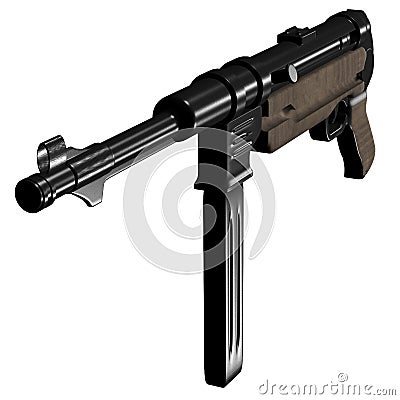 MP40 Submachine gun Cartoon Illustration