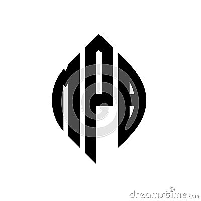 MPB circle letter logo design with circle and ellipse shape. MPB ellipse letters with typographic style. The three initials form a Vector Illustration