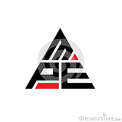 MPE triangle letter logo design with triangle shape. MPE triangle logo design monogram. MPE triangle vector logo template with red Vector Illustration