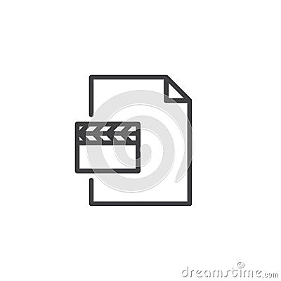 MPEG file outline icon Vector Illustration