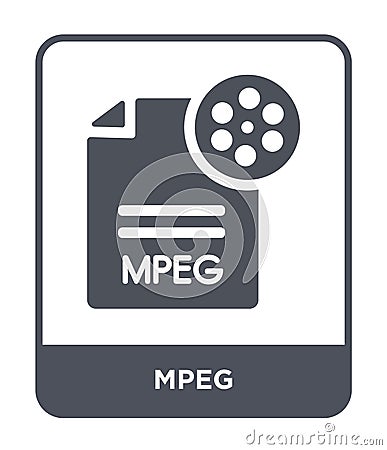mpeg icon in trendy design style. mpeg icon isolated on white background. mpeg vector icon simple and modern flat symbol for web Vector Illustration