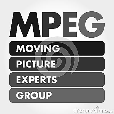 MPEG - Moving Picture Experts Group acronym Stock Photo