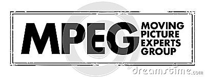 MPEG - Moving Picture Experts Group acronym text stamp, technology concept background Stock Photo
