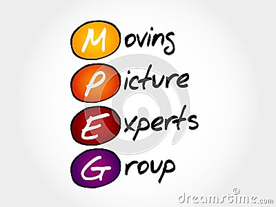 MPEG Moving Picture Experts Group Stock Photo