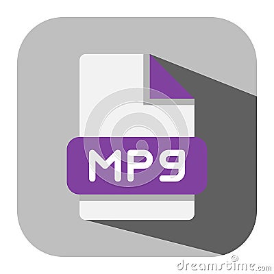 MPG flat icon. sleek and minimalist documents, formats, extensions, ideal for applications and websites. vector illustration Vector Illustration