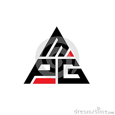 MPG triangle letter logo design with triangle shape. MPG triangle logo design monogram. MPG triangle vector logo template with red Vector Illustration