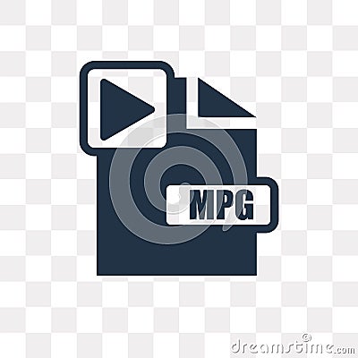 Mpg vector icon isolated on transparent background, Mpg transpa Vector Illustration