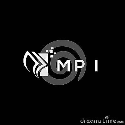 MPI credit repair accounting logo design on BLACK background. MPI creative initials Growth graph letter logo concept. MPI business Vector Illustration