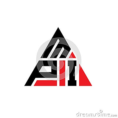 MPI triangle letter logo design with triangle shape. MPI triangle logo design monogram. MPI triangle vector logo template with red Vector Illustration