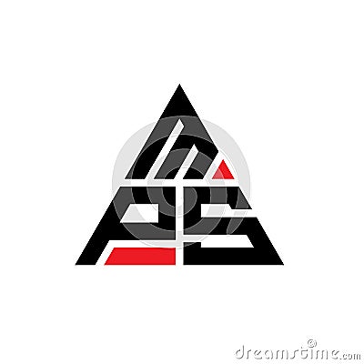 MPS triangle letter logo design with triangle shape. MPS triangle logo design monogram. MPS triangle vector logo template with red Vector Illustration