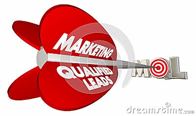 MQL Marketing Qualified Sales Leads Bow Arrow Target Stock Photo