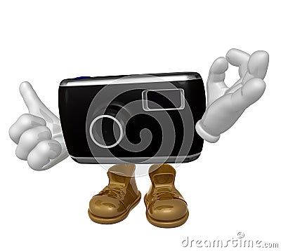 Mr digital camera mascot character Stock Photo