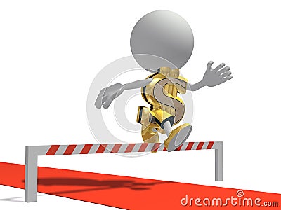 Mr dollar overcomes obstacles Stock Photo