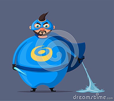 Mr. Freezer. Evil superhero. Cartoon vector illustration Vector Illustration