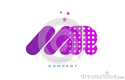 mr m r pink dots letter logo alphabet icon Vector Illustration