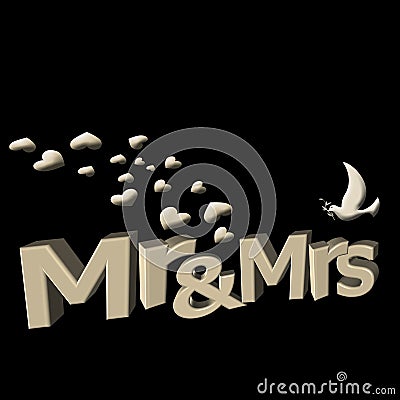 Mr and mrs in 3D Stock Photo