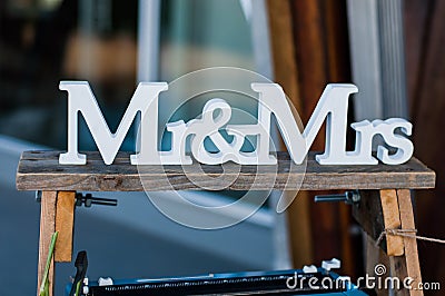 Mr and Mrs sign Stock Photo