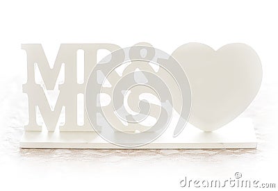 Mr & Mrs wedding decoration Stock Photo