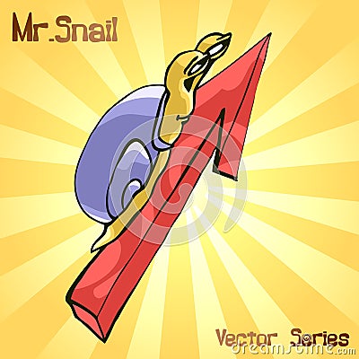 Mr. Snail with growth. vector illustration Vector Illustration