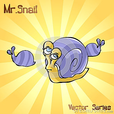 Mr. Snail with principal. vector illustration Vector Illustration