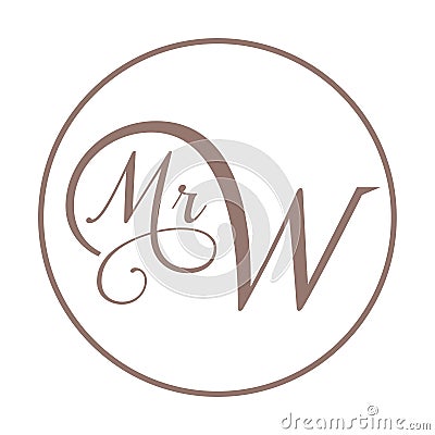 Mr W logo monogram Vector Illustration