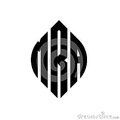 MRA circle letter logo design with circle and ellipse shape. MRA ellipse letters with typographic style. The three initials form a Vector Illustration