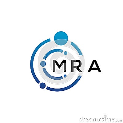 MRA letter technology logo design on white background. MRA creative initials letter IT logo concept. MRA letter design Vector Illustration