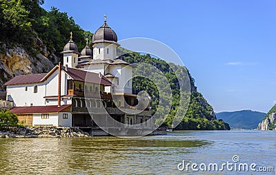 Mraconia Monastery on Danube coastline Stock Photo