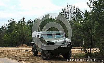 MRAP Volat-V1 the armoured vehicle MZKT-490100 Editorial Stock Photo