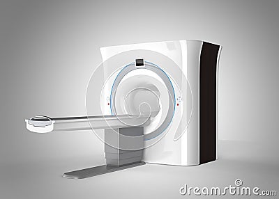 MRI( magnetic resonance imaging) scanner isolated on gray background Stock Photo