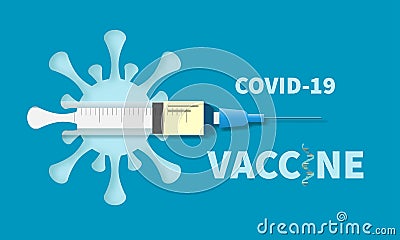 mRNA coronavirus vaccine for covid-19 pandemic Vector Illustration