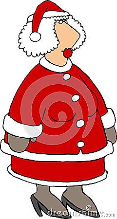 Mrs Claus Cartoon Illustration