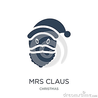 mrs claus icon in trendy design style. mrs claus icon isolated on white background. mrs claus vector icon simple and modern flat Vector Illustration