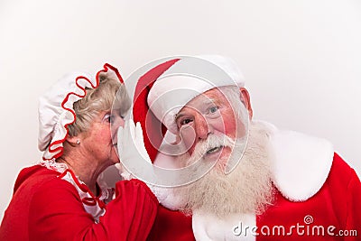 Mrs Claus tells secret Stock Photo