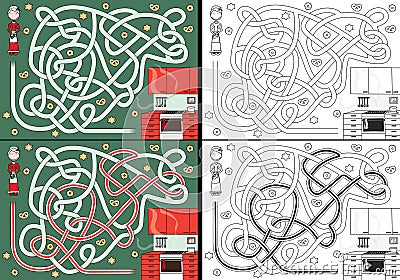 Mrs. Santa Claus maze Vector Illustration