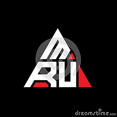 MRU triangle letter logo design with triangle shape. MRU triangle logo design monogram. MRU triangle vector logo template with red Vector Illustration