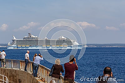 MS Allure of the Seas leaving Palma Editorial Stock Photo