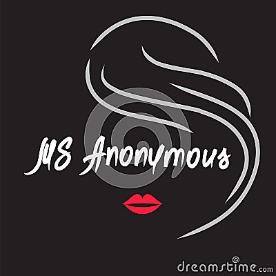 Ms Anonymous - drawing of an unknown woman. Print for poster, cups, t-shirt, bag, logo, greeting postcard, flyer, sticke Stock Photo