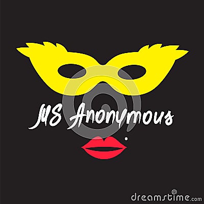 Ms Anonymous - drawing of an unknown woman. Print for poster, cups, t-shirt Vector Illustration