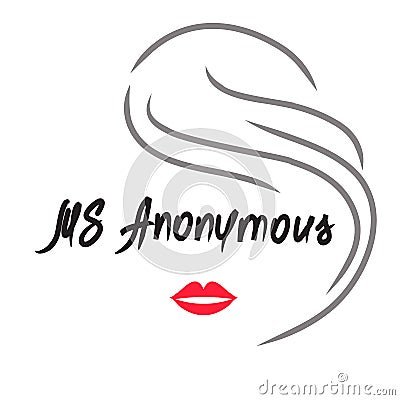 Ms Anonymous - drawing of an unknown woman. Print for poster Stock Photo