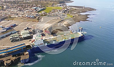 MS Arrow Cargo Ship Larne Port Antrim N Ireland Editorial Stock Photo