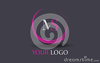 MS M S Letter Logo Design Vector Illustration