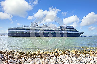 MS Nieuw Amsterdam by Holland America Line Cruise Ship In Amber Cove Editorial Stock Photo