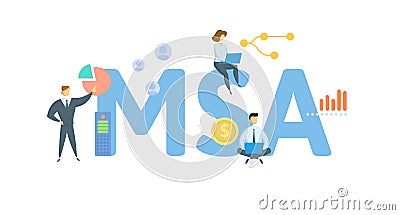 MSA, Medical Savings Account. Concept with keyword, people and icons. Flat vector illustration. Isolated on white. Vector Illustration