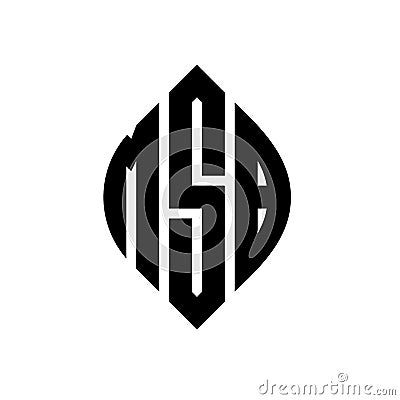 MSB circle letter logo design with circle and ellipse shape. MSB ellipse letters with typographic style. The three initials form a Vector Illustration