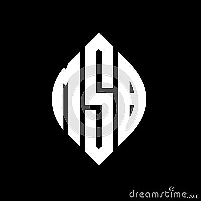 MSB circle letter logo design with circle and ellipse shape. MSB ellipse letters with typographic style. The three initials form a Vector Illustration