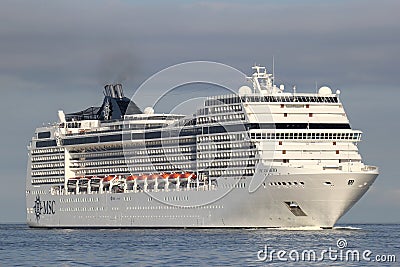 MSC Magnifica on the river Elbe Editorial Stock Photo