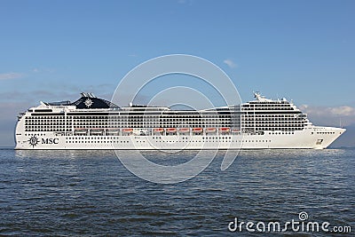 MSC Magnifica on the river Elbe Editorial Stock Photo